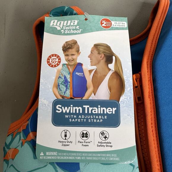 Aqua Swim School Kids Trainer Vest Level 2 Adjustable Safety Strap Age 2-4 New - Picture 5 of 5